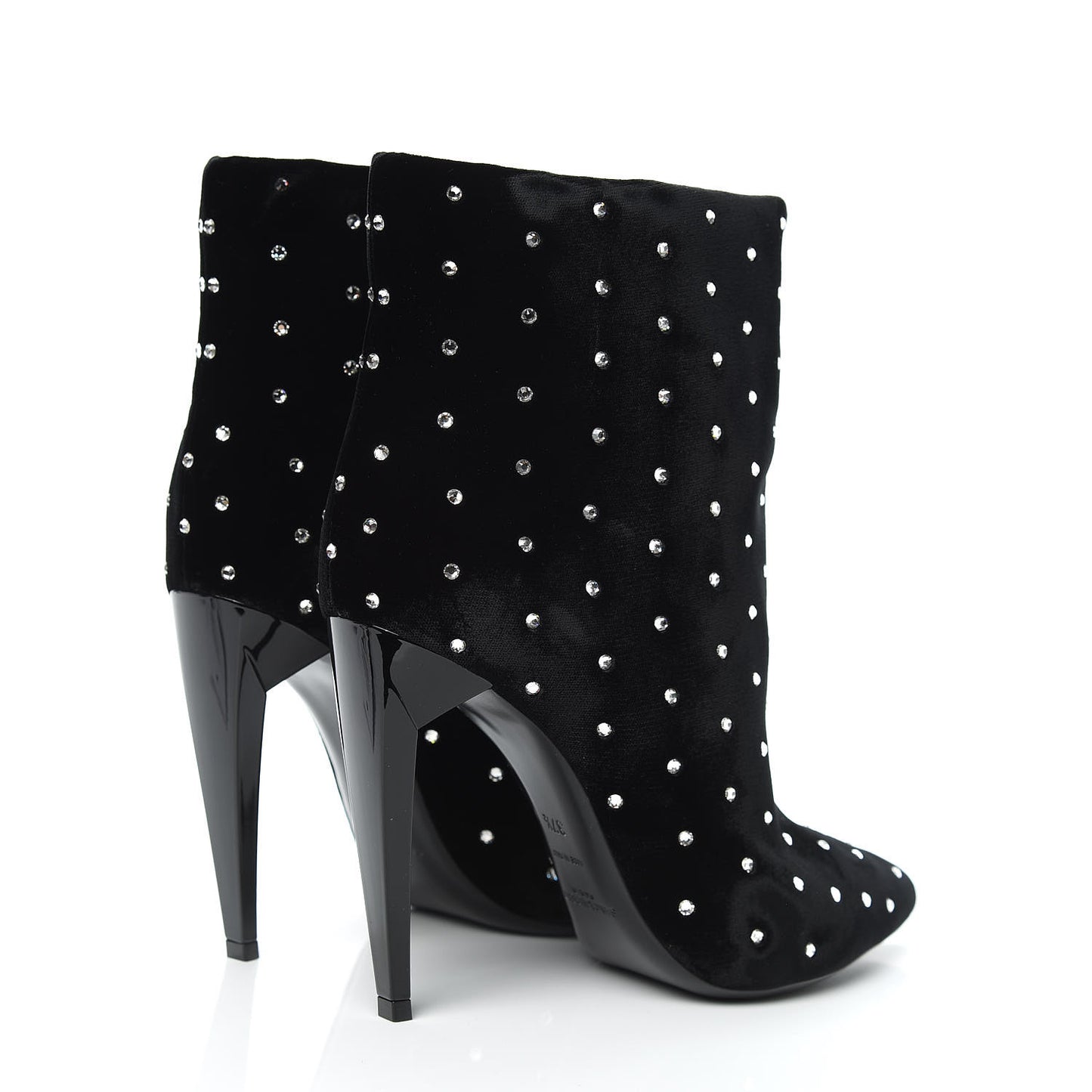 Velluto Master Crystal Strass Freja 105 Ankle Booties 37.5 Black