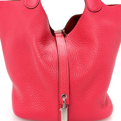 Hermes Taurillon Clemence Picotin Lock 22 MM Rose Extreme 8 of 10