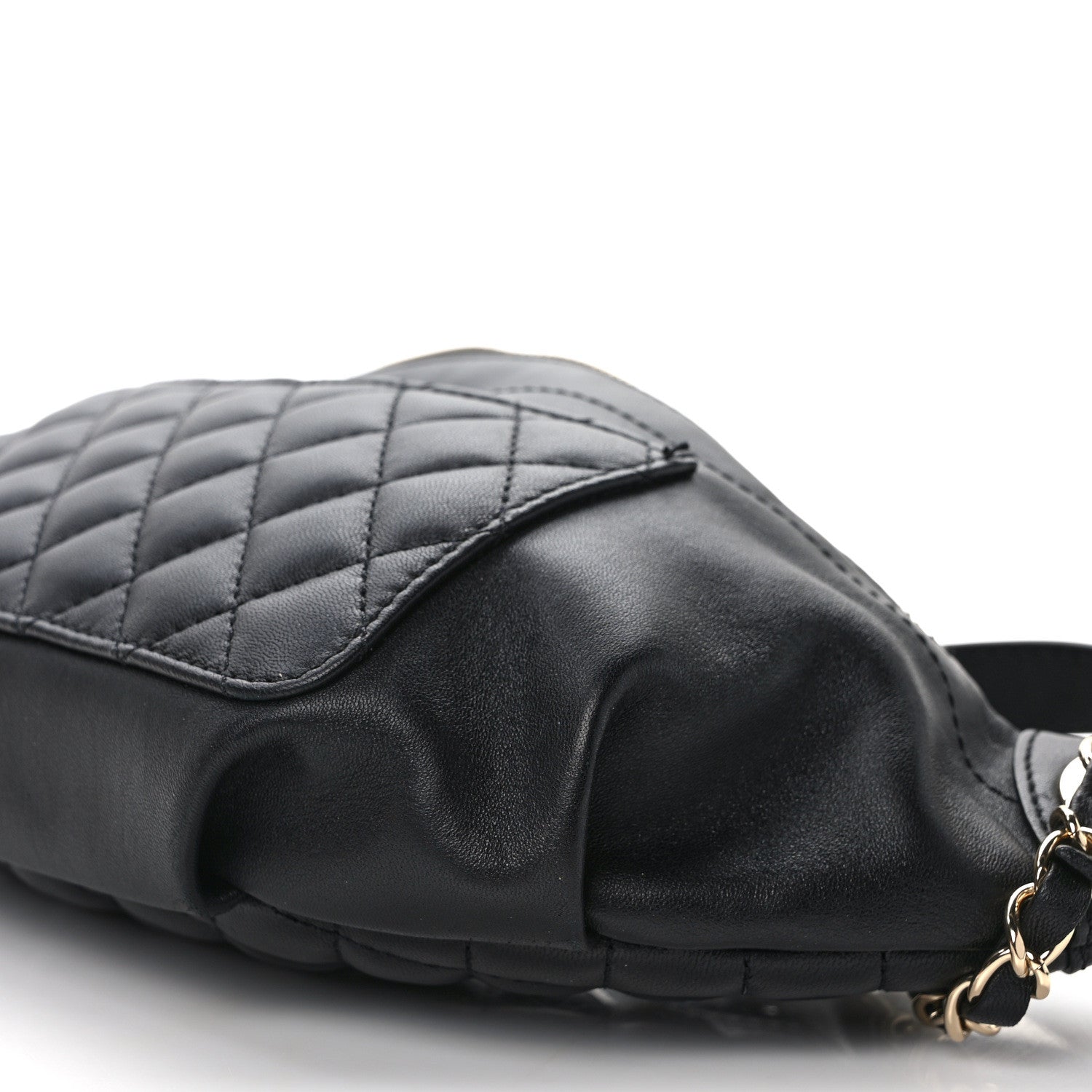 Chanel Lambskin Quilted Waist Bag Fanny Pack Black 9 of 10