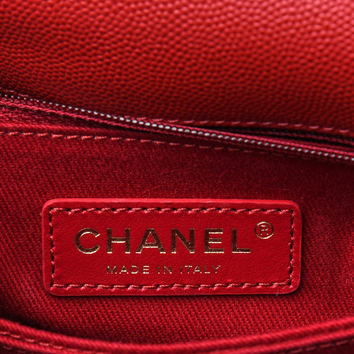 Caviar Lizard Embossed Quilted Mini Coco Handle Flap Red