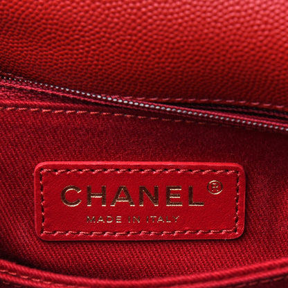 Chanel Caviar Lizard Embossed Quilted Mini Coco Handle Flap Red 5 of 19