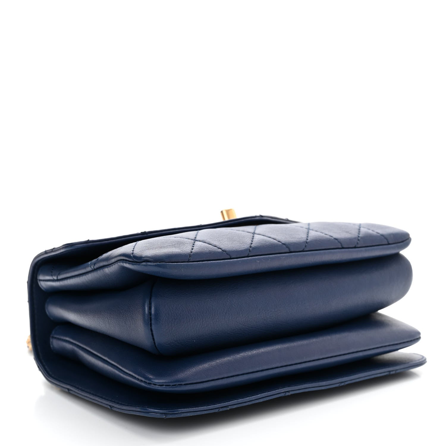 Chanel Calfskin Quilted Small Gold Top Handle Flap Blue 4 of 13