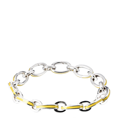 Tiffany Sterling Silver Enamel Clasping Link Bracelet Yellow 3 of 4
