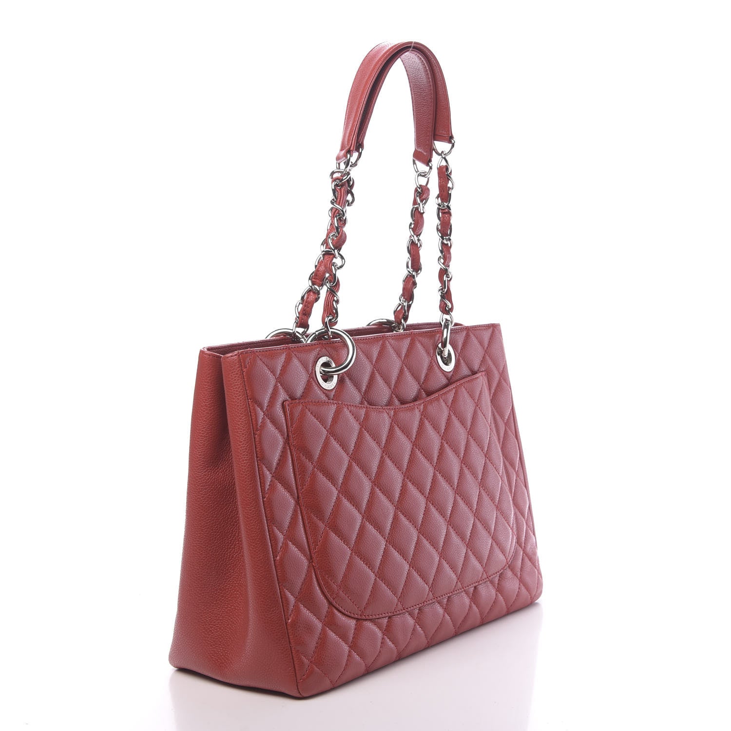 Chanel Caviar Quilted Grand Shopping Tote GST Red 3 of 11