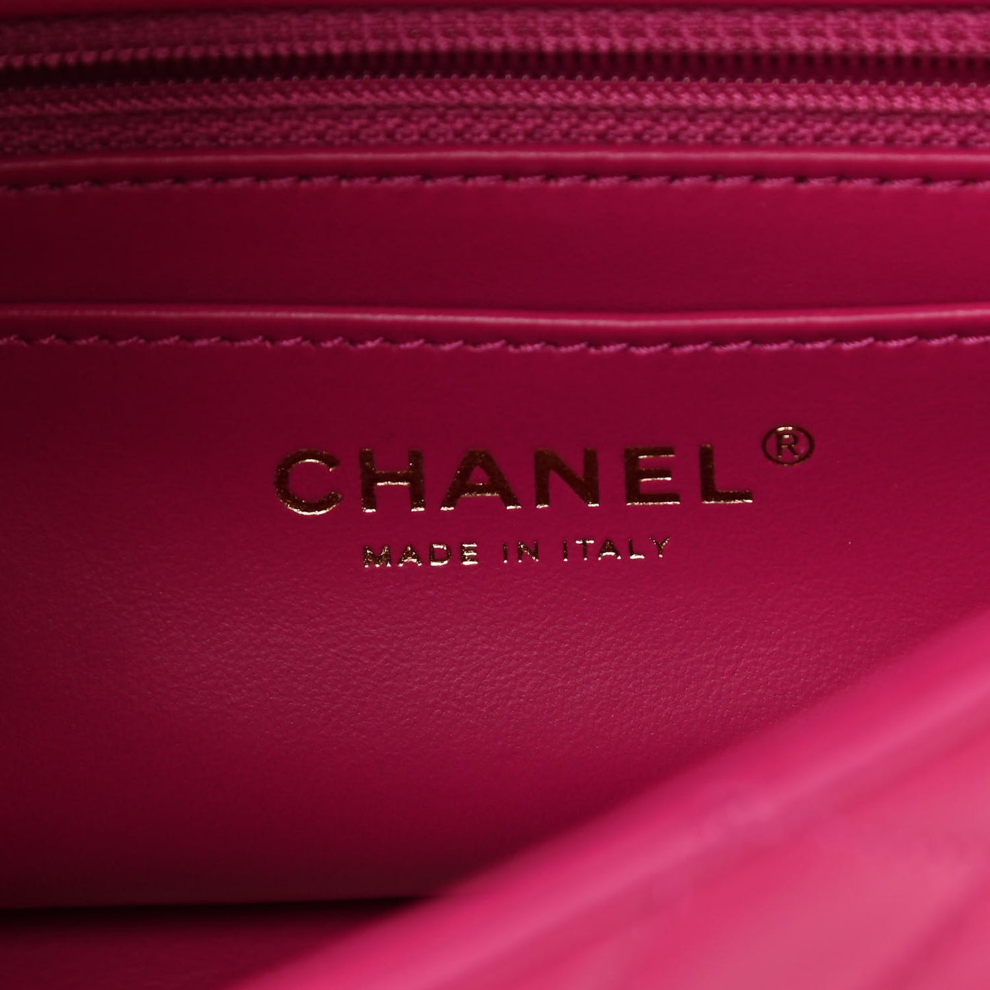 Lambskin Quilted Mini Rectangular Pearl Crush Flap Fuchsia