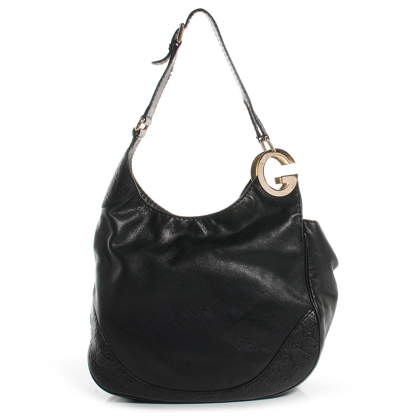 Leather Guccissima Medium Charlotte Hobo Black
