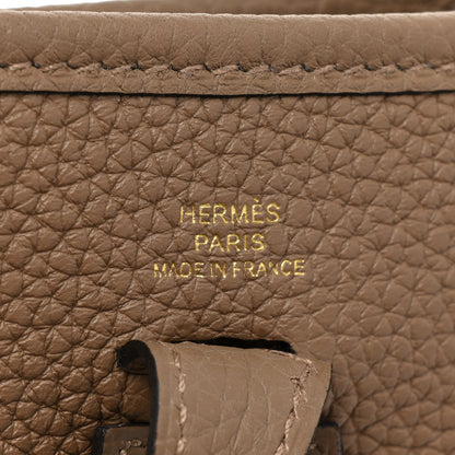 Hermes Taurillon Clemence Flipperball Sangle Evelyne TPM Beige De Weimar Noisette Cuivre Gold 6 of 8