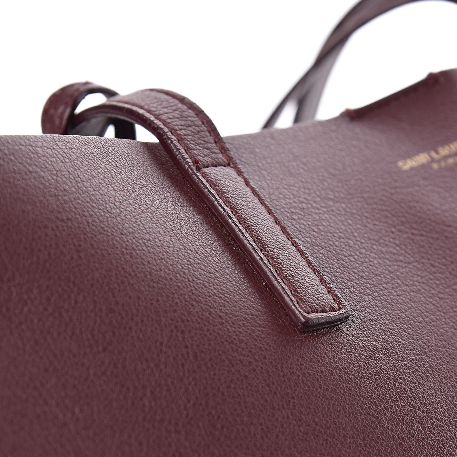 Saint Laurent Calfskin Large Shopping Tote Bordeaux 16 of 21