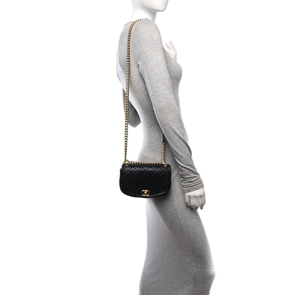 Chanel Calfskin Quilted Small Underline Flap Black 2 of 11