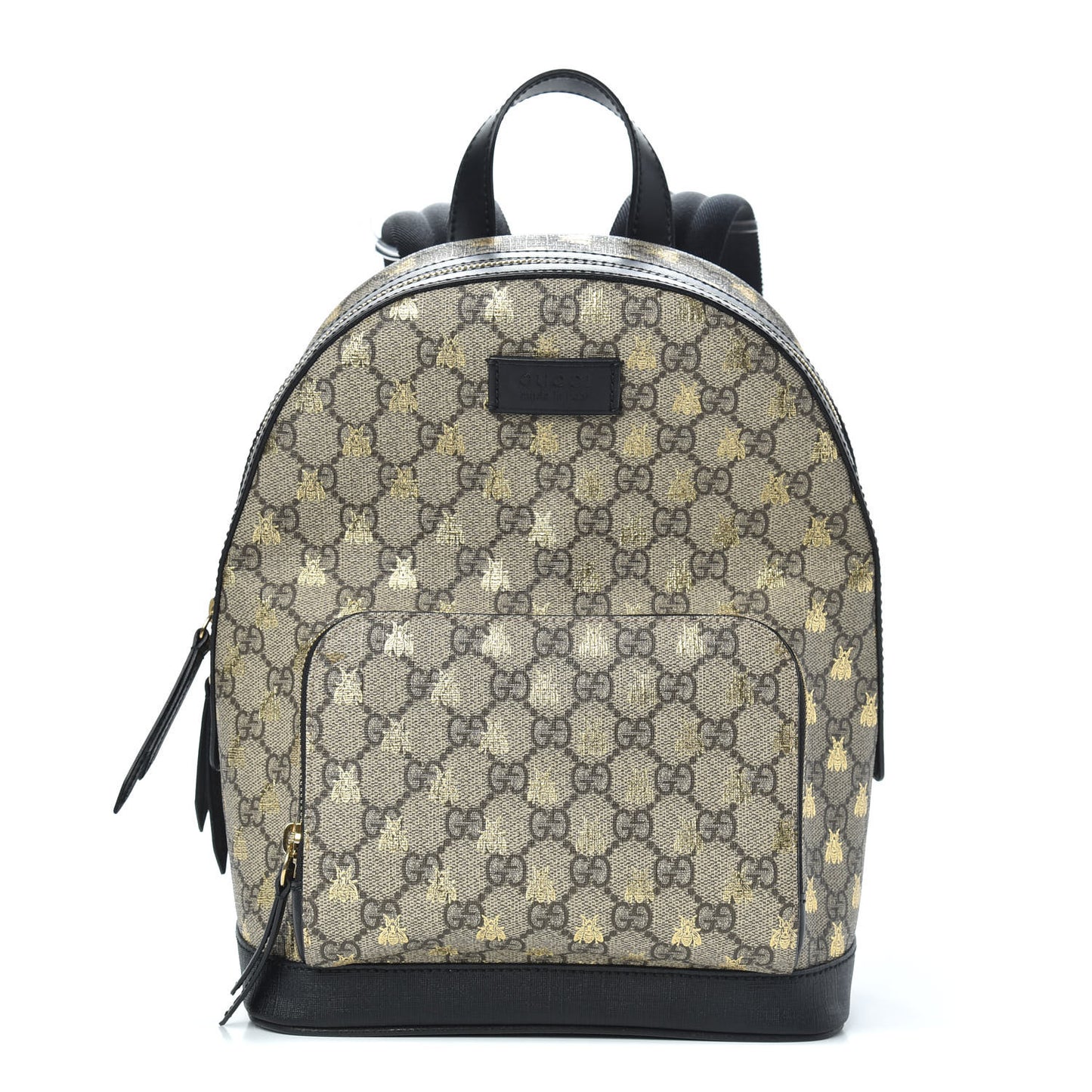 GG Supreme Monogram Bees Print Small Day Backpack Beige Oro Black