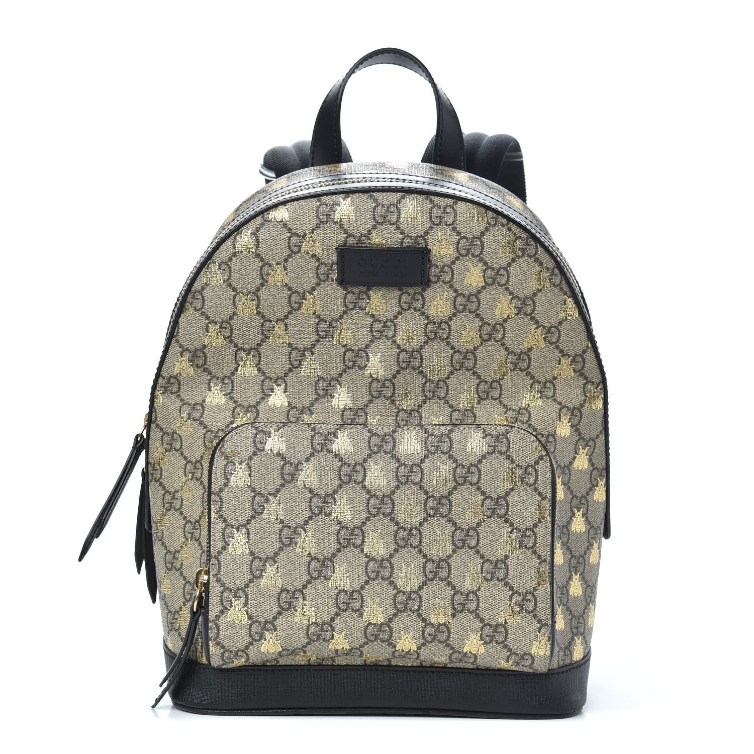 Gucci GG Supreme Monogram Bees Print Small Day Backpack Beige Oro Black 1 of 9