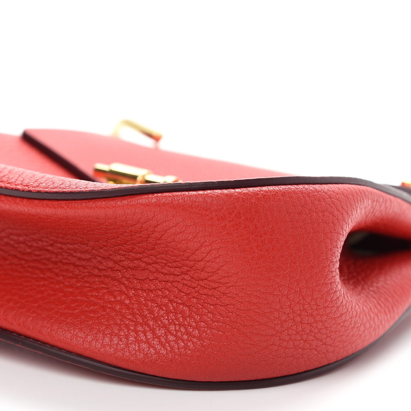 Grained Lambskin Mini Drew Shoulder Bag Plaid Red