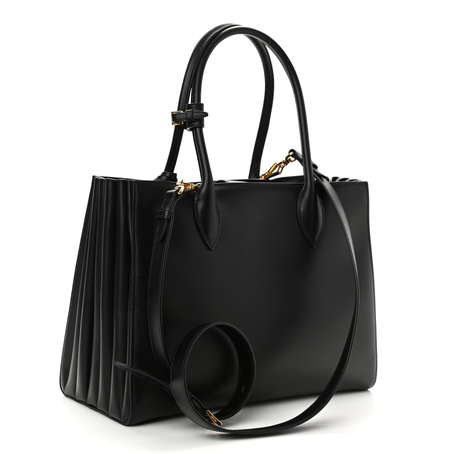 City Calfskin Medium Bibliotheque Tote Black