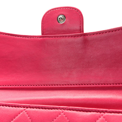 Chanel Lambskin Quilted Large Gusset Flap Wallet Fuchsia 5 of 14