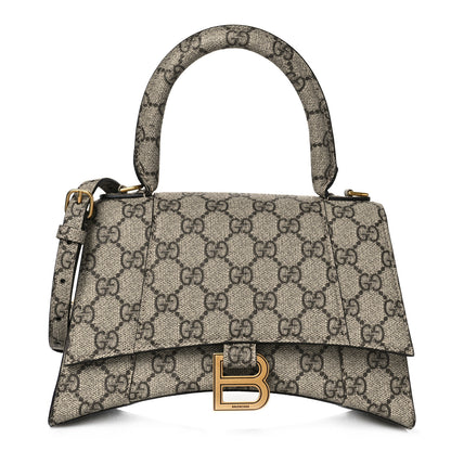 Balenciaga X GUCCI GG Supreme Monogram Small Hourglass Top Handle Bag Beige Ebony 1 of 8