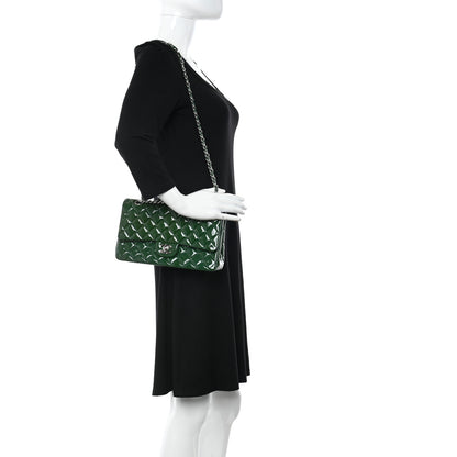 Chanel Patent Calfskin Quilted Medium Double Flap Green 2 of 19