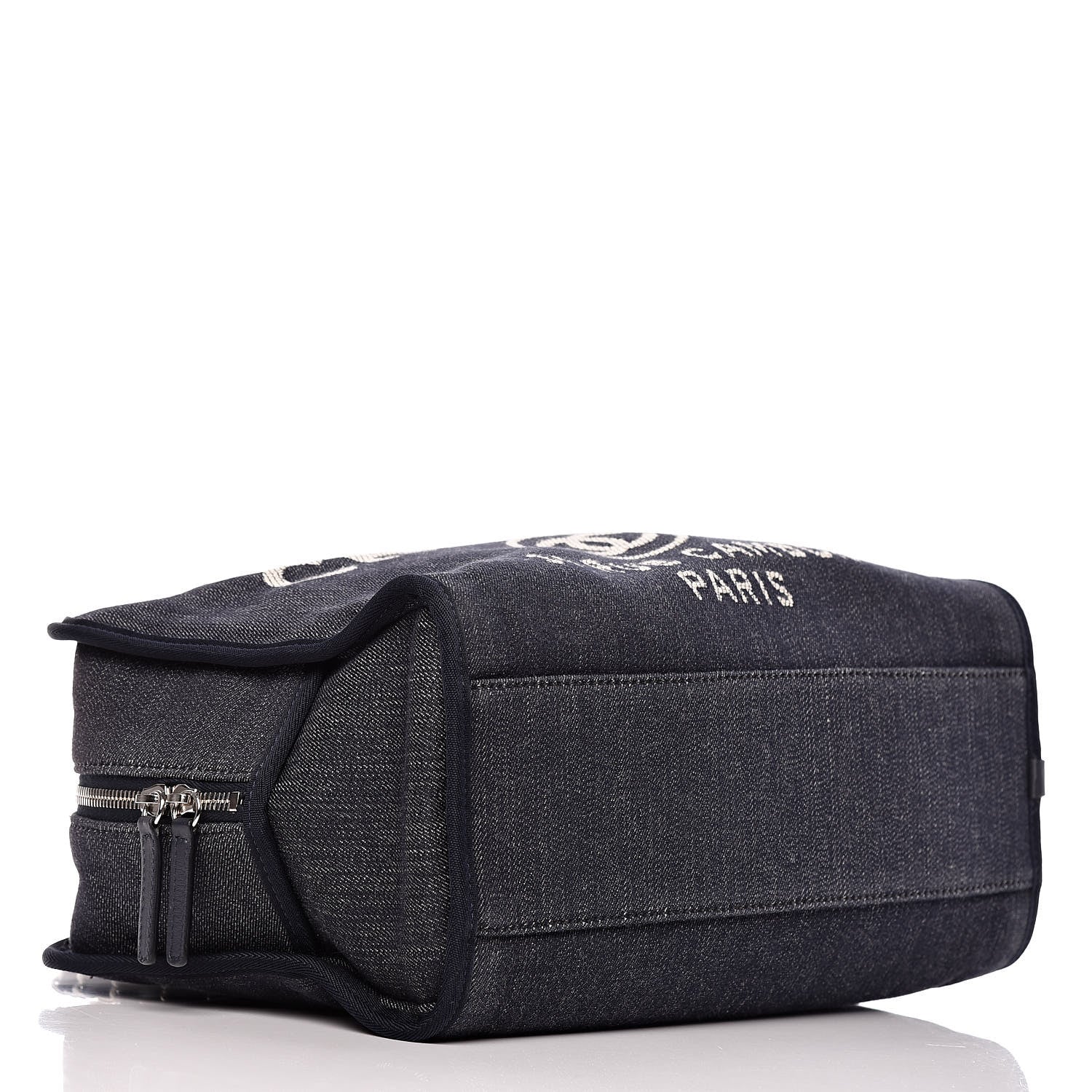 Chanel Denim Deauville Bowling Bag Dark Blue 4 of 12