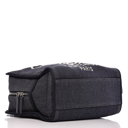 Chanel Denim Deauville Bowling Bag Dark Blue 4 of 12