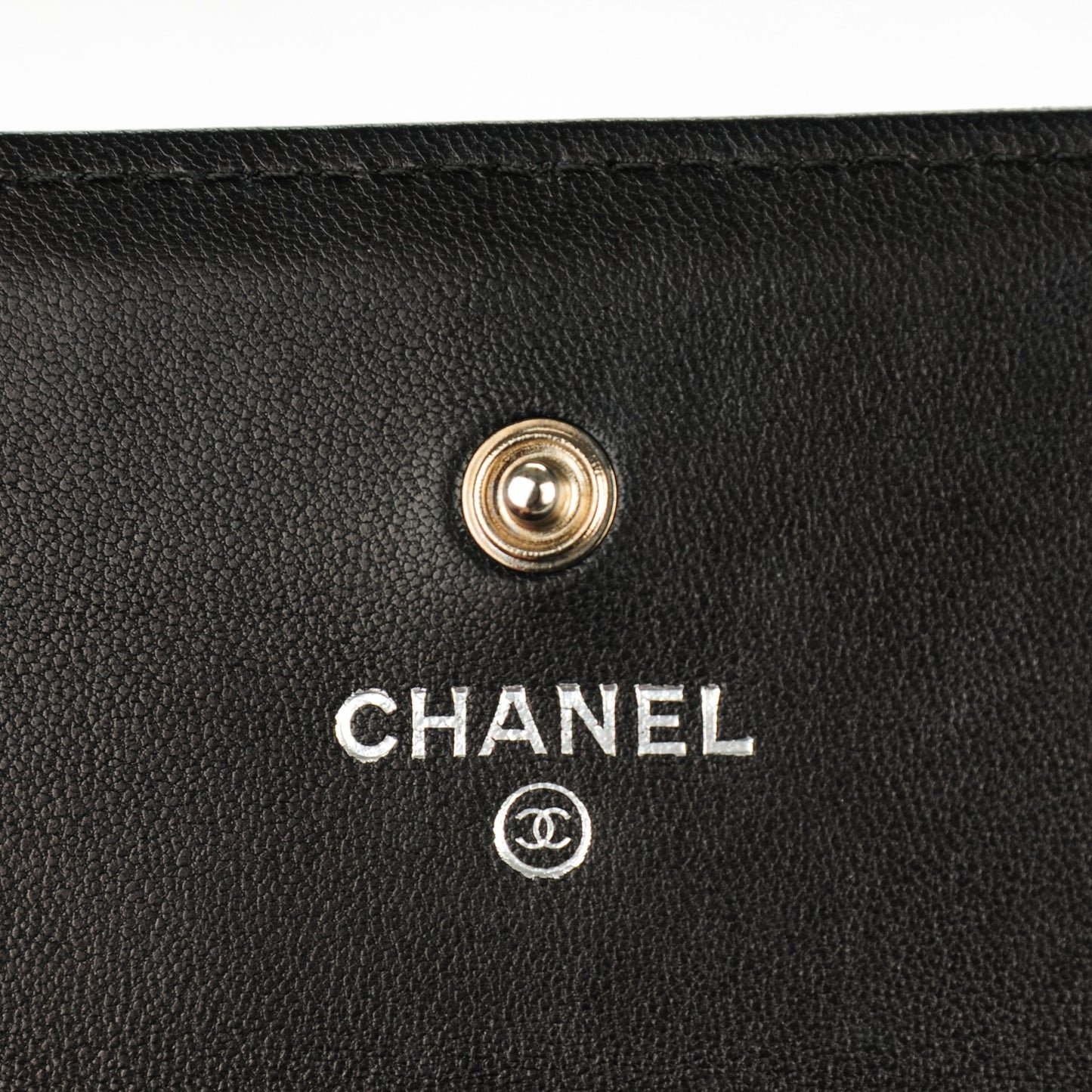 Lambskin Quilted Large Gusset Flap Wallet Black