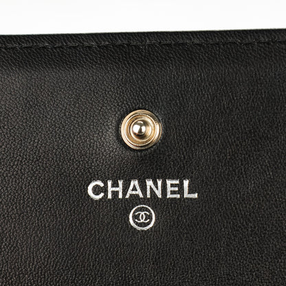 Chanel Lambskin Quilted Large Gusset Flap Wallet Black 7 of 8