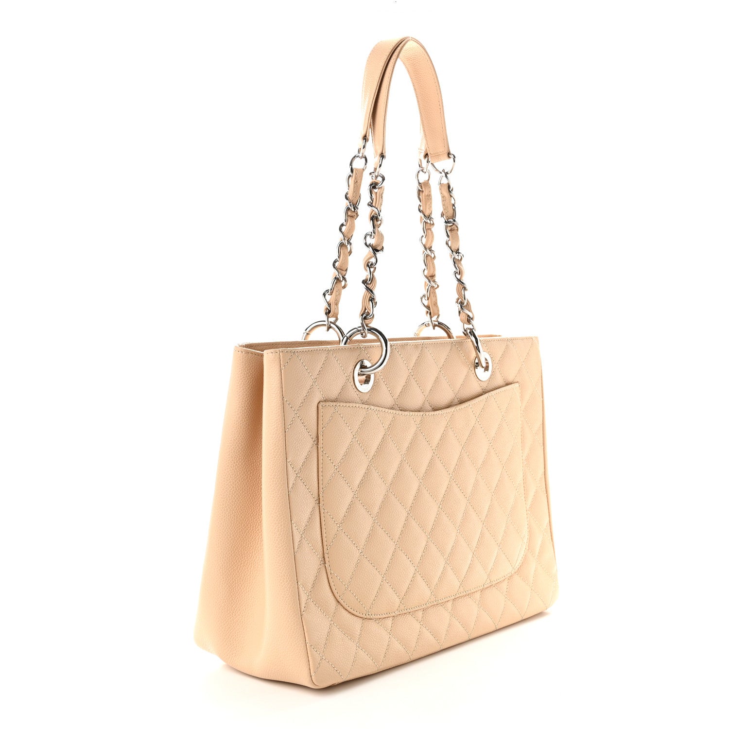 Chanel Caviar Quilted Grand Shopping Tote GST Beige 3 of 11