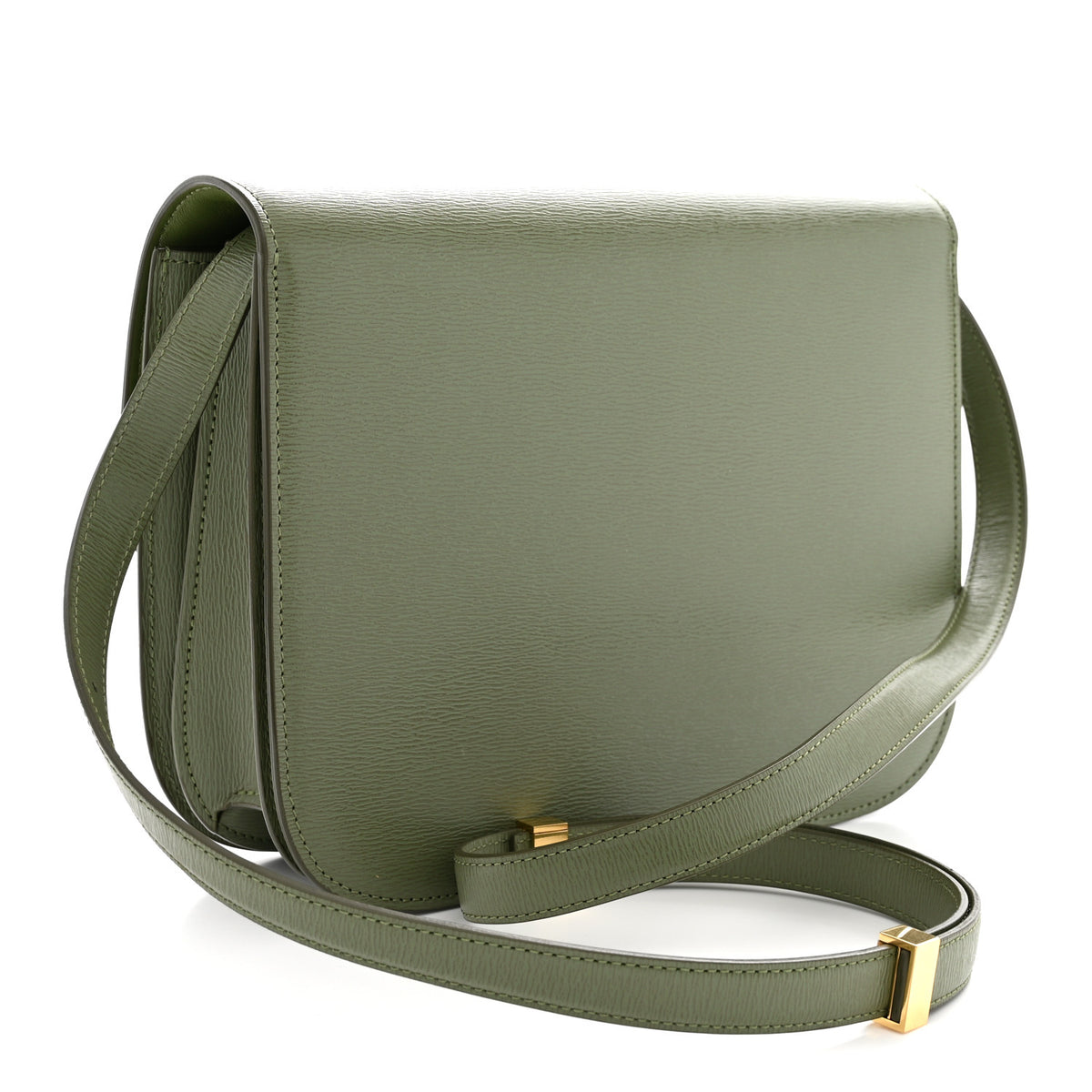 Liege Calfskin Medium Classic Box Flap Bag Light Khaki