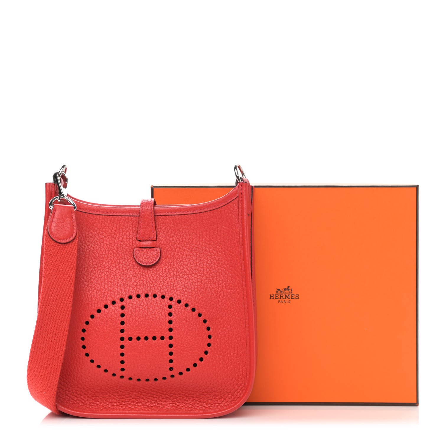 Hermes Taurillon Clemence Evelyne TPM Rouge Casaque 12 of 12