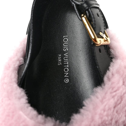 Louis Vuitton Shearling Calfskin Paseo Flat Comfort Sandal 37 Pink 7 of 8