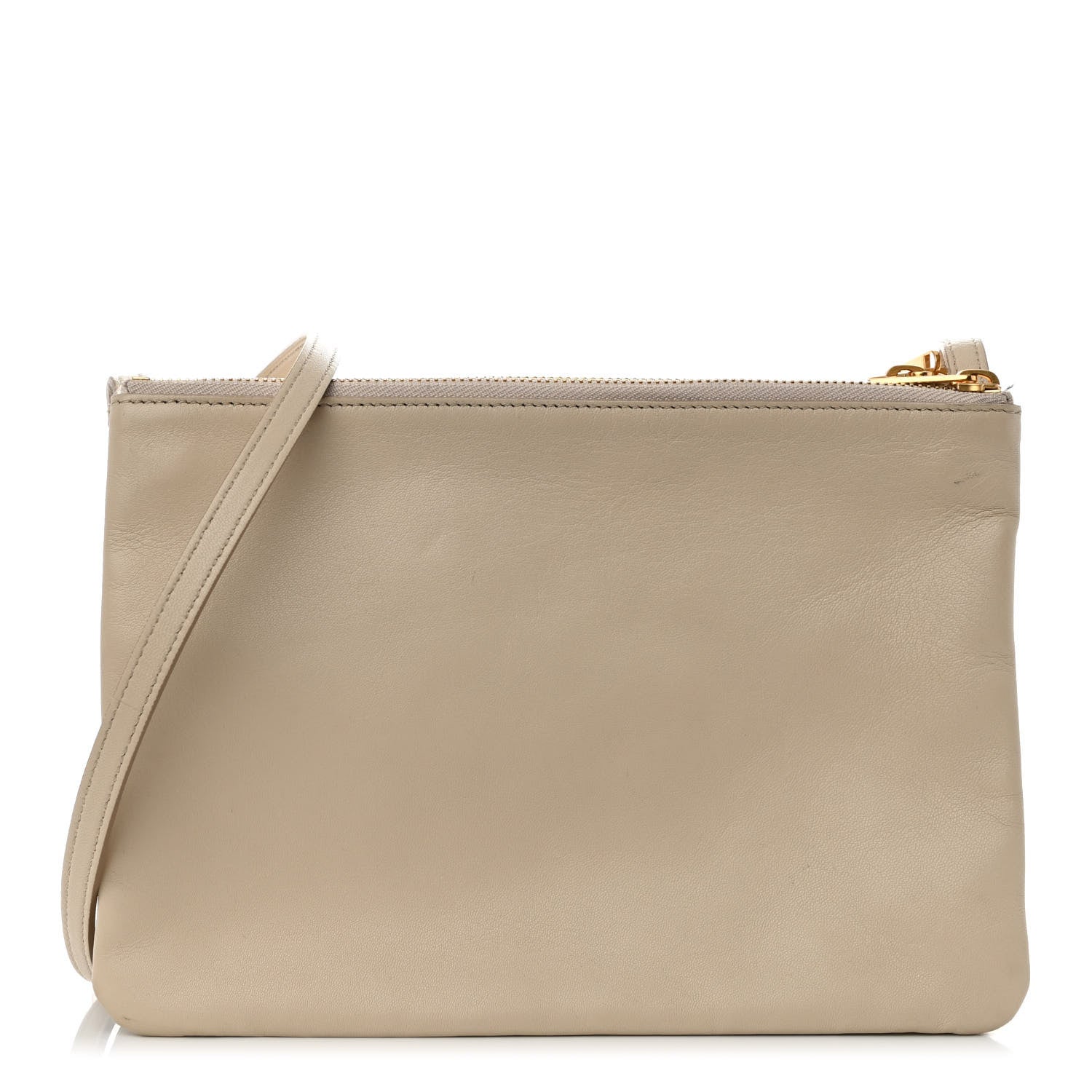 Celine Lambskin Large Trio Crossbody Bag Linen 1 of 14
