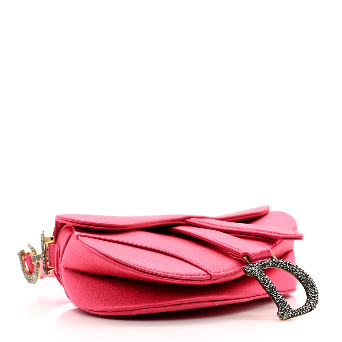 Satin Crystal Mini Saddle Bag Light Shock