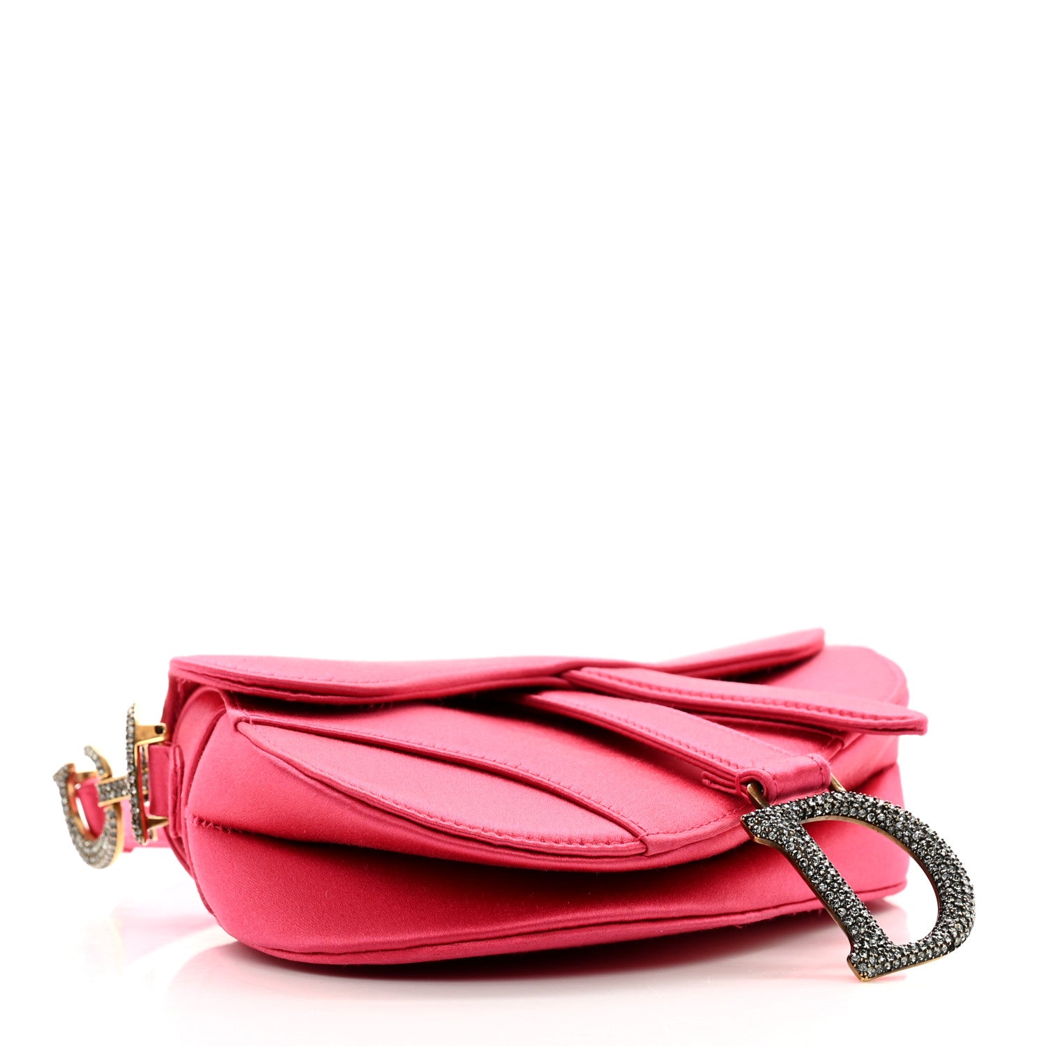 Christian Dior Satin Crystal Mini Saddle Bag Light Shock 4 of 9