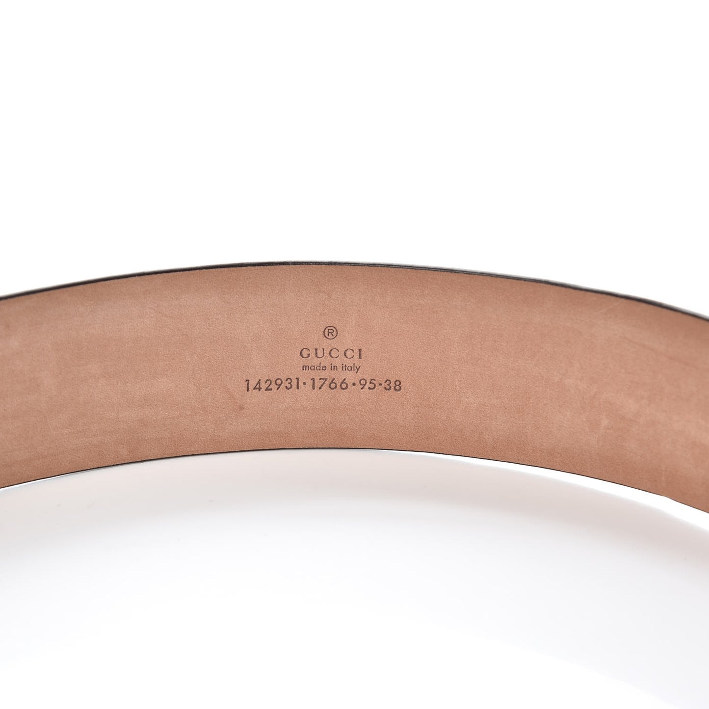 GG Plus Monogram Niagara Lux Calfskin Interlocking G 40mm Belt 95 38 Beige Ebony Cocoa