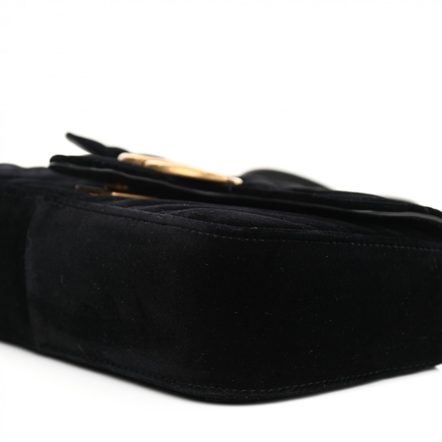 Velvet Matelasse Mini GG Marmont Shoulder Bag Black