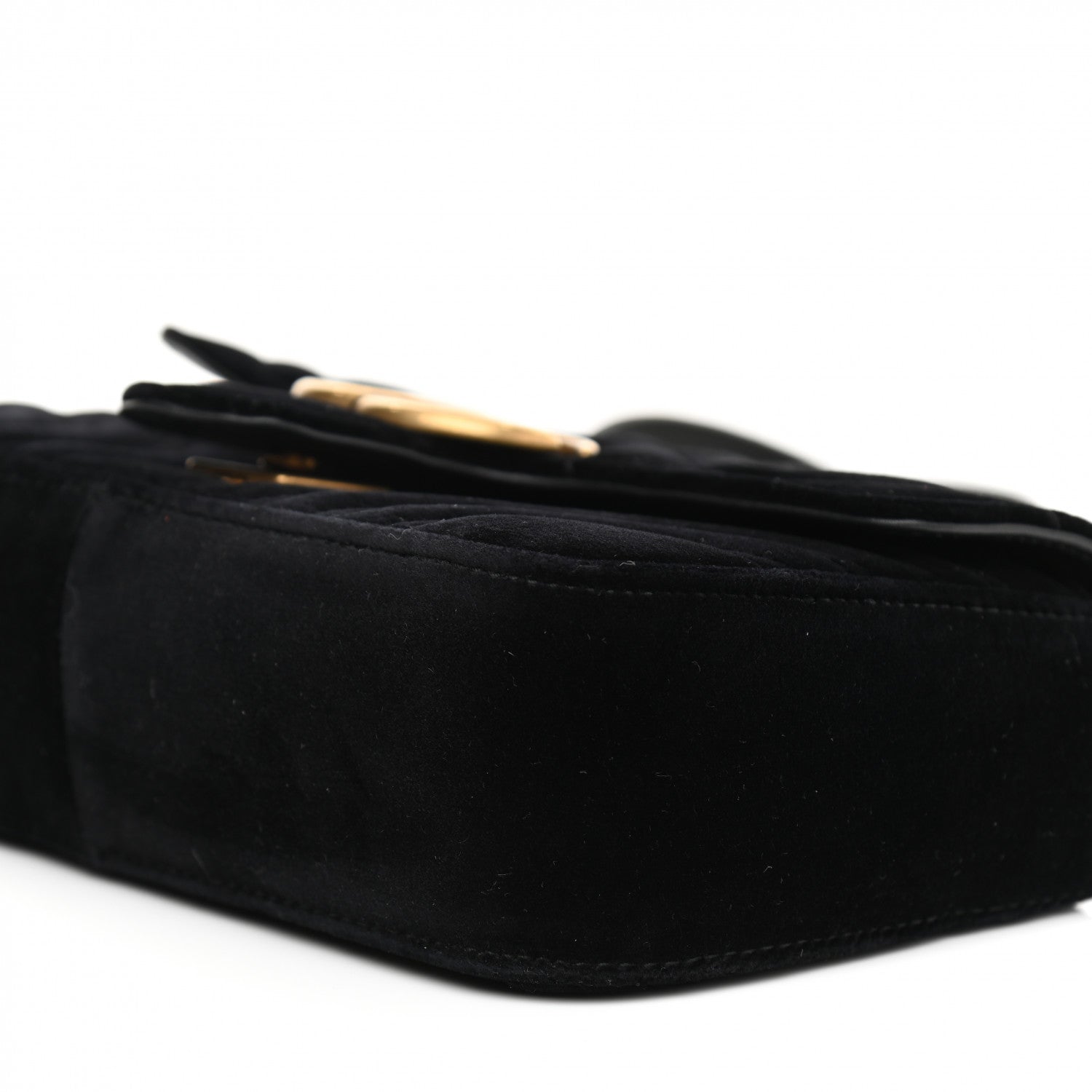 Gucci Velvet Matelasse Mini GG Marmont Shoulder Bag Black 10 of 13