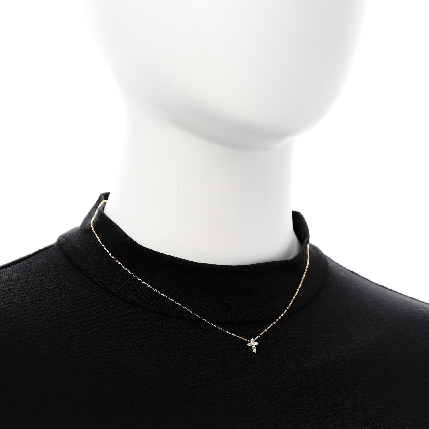 Roberto Coin 18K Yellow Gold Diamond Tiny Treasures Mini Cross Pendant Necklace 2 of 7