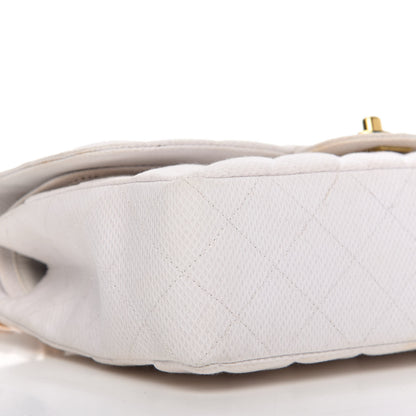 Chanel Neoprene Quilted Medium Double Flap White 7 of 14