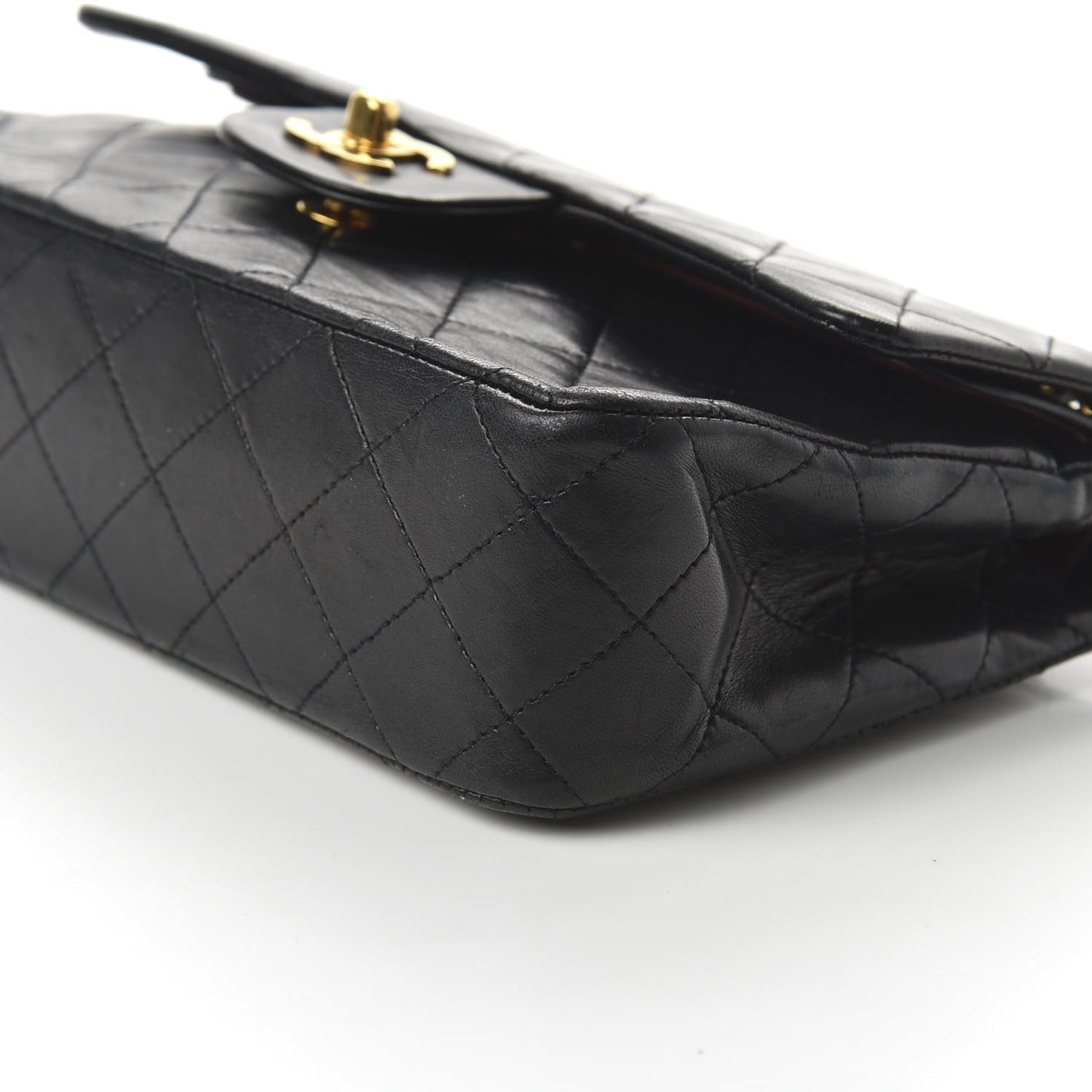 Lambskin Quilted Small Double Flap Black
