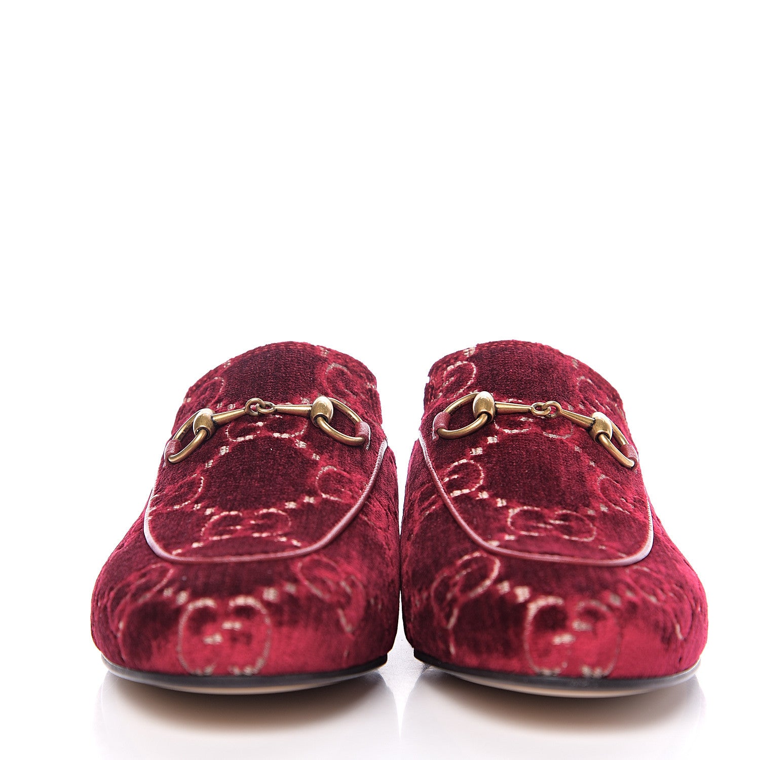 Gucci Velvet GG Monogram Womens Princetown Slippers 36.5 Red Cipria 2 of 10