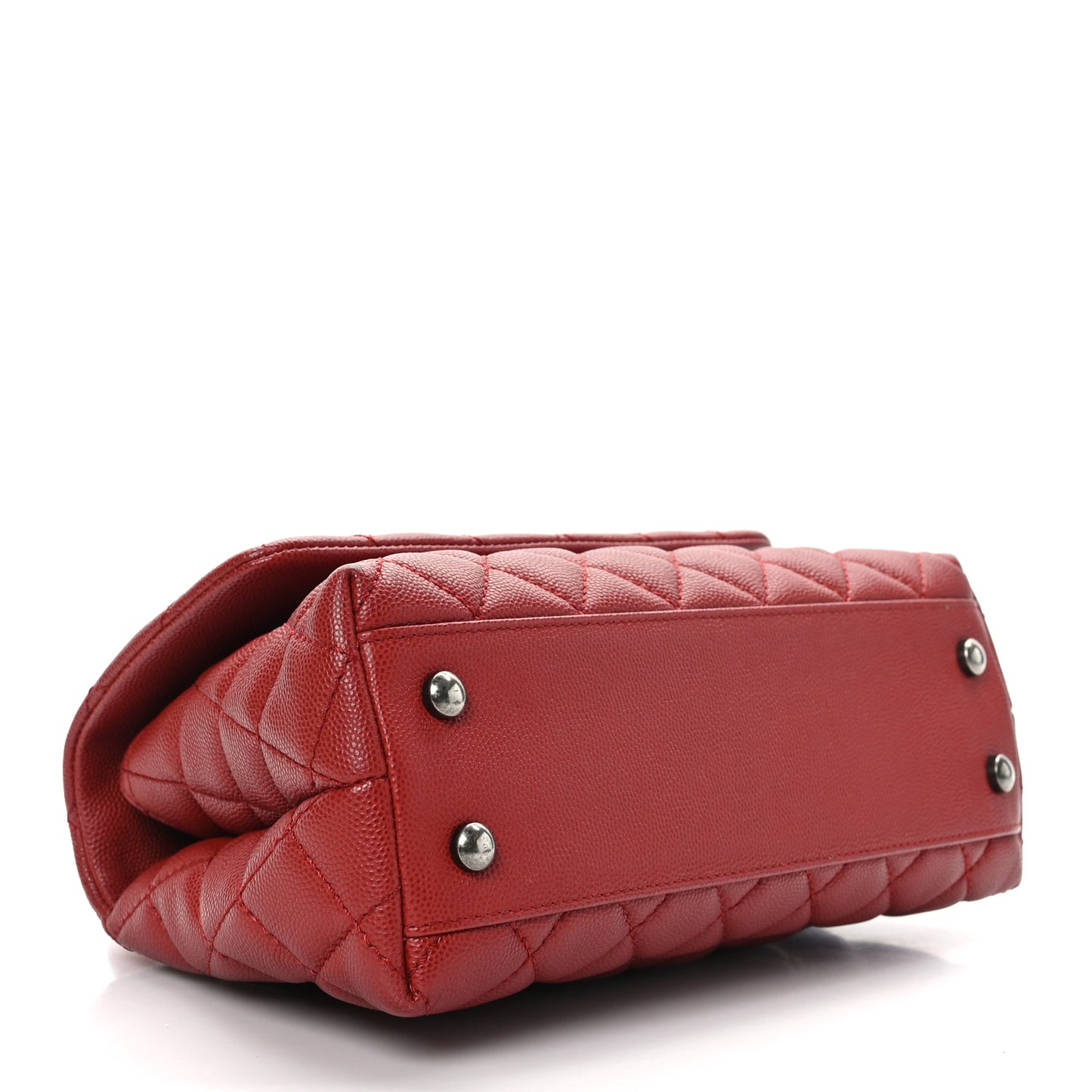 Caviar Quilted Mini Coco Handle Flap Red