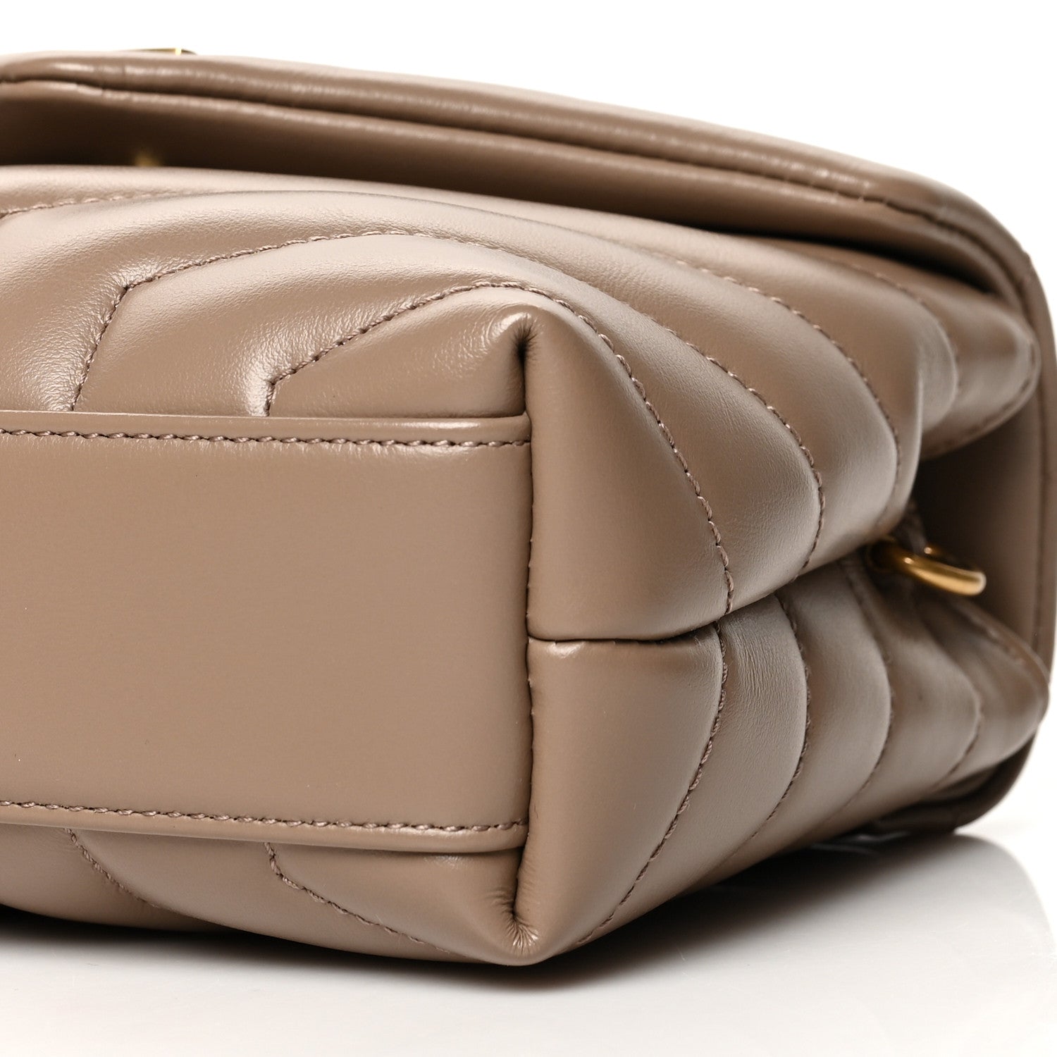 Saint Laurent Calfskin Y Quilted Monogram Toy Loulou Crossbody Bag Taupe 11 of 12