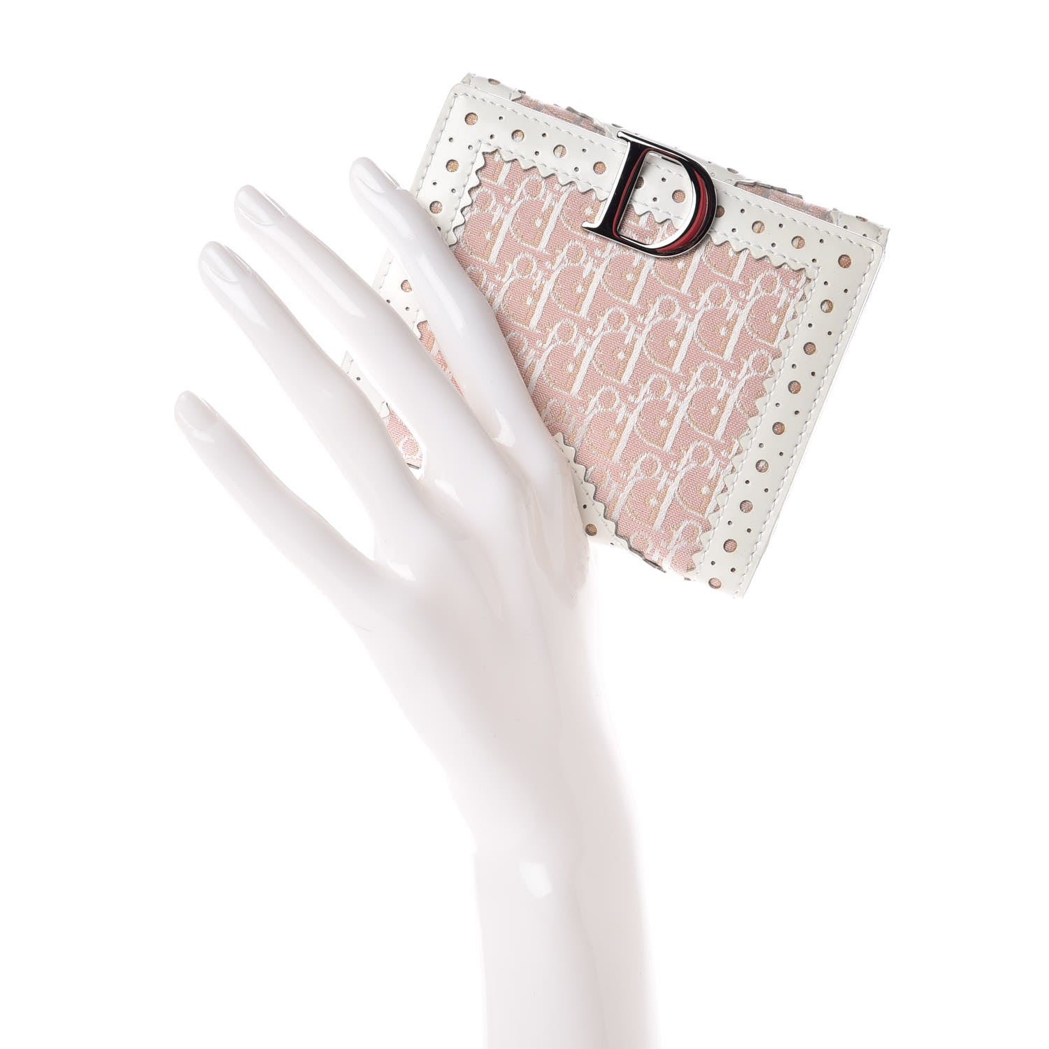 Christian Dior Monogram Compact Wallet Rose Clair 2 of 14