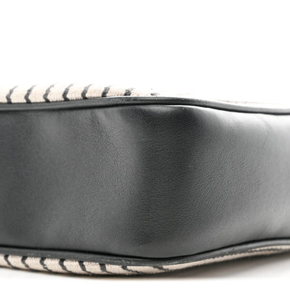 Saint Laurent Canvas Calfskin Monogram Lou Camera Bag Black Grey Cream 10 of 12