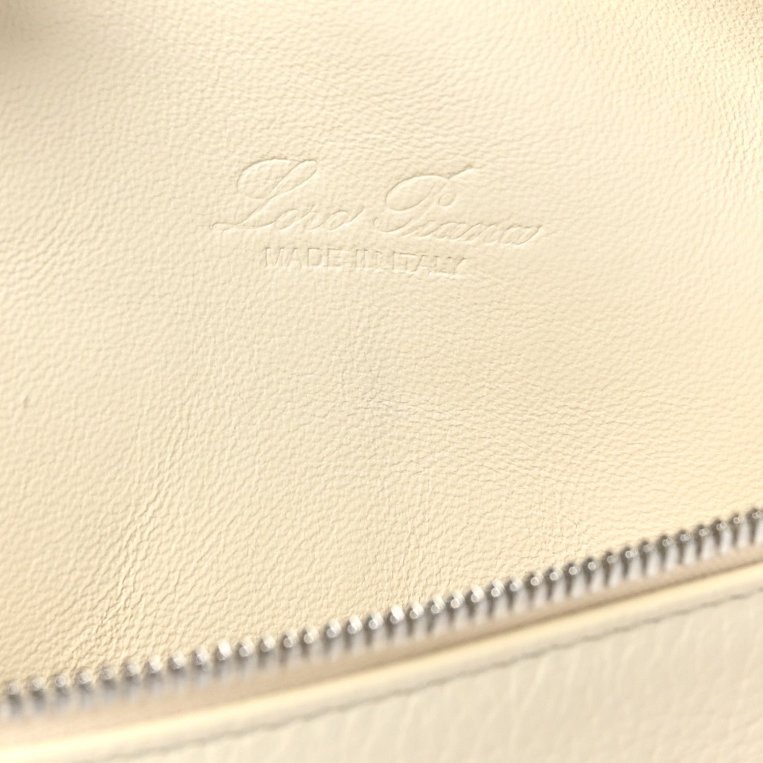 Loro Piana Grained Calfskin L19 Extra Pocket Pouch Whisper White 6 of 9