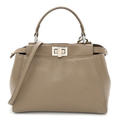 Fendi Nappa Mini Peekaboo Iconic Satchel Tortora 1 of 18