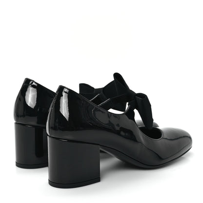 Chanel Patent Calfskin Grosgrain CC Mary Jane Pumps 38.5 Black 5 of 10