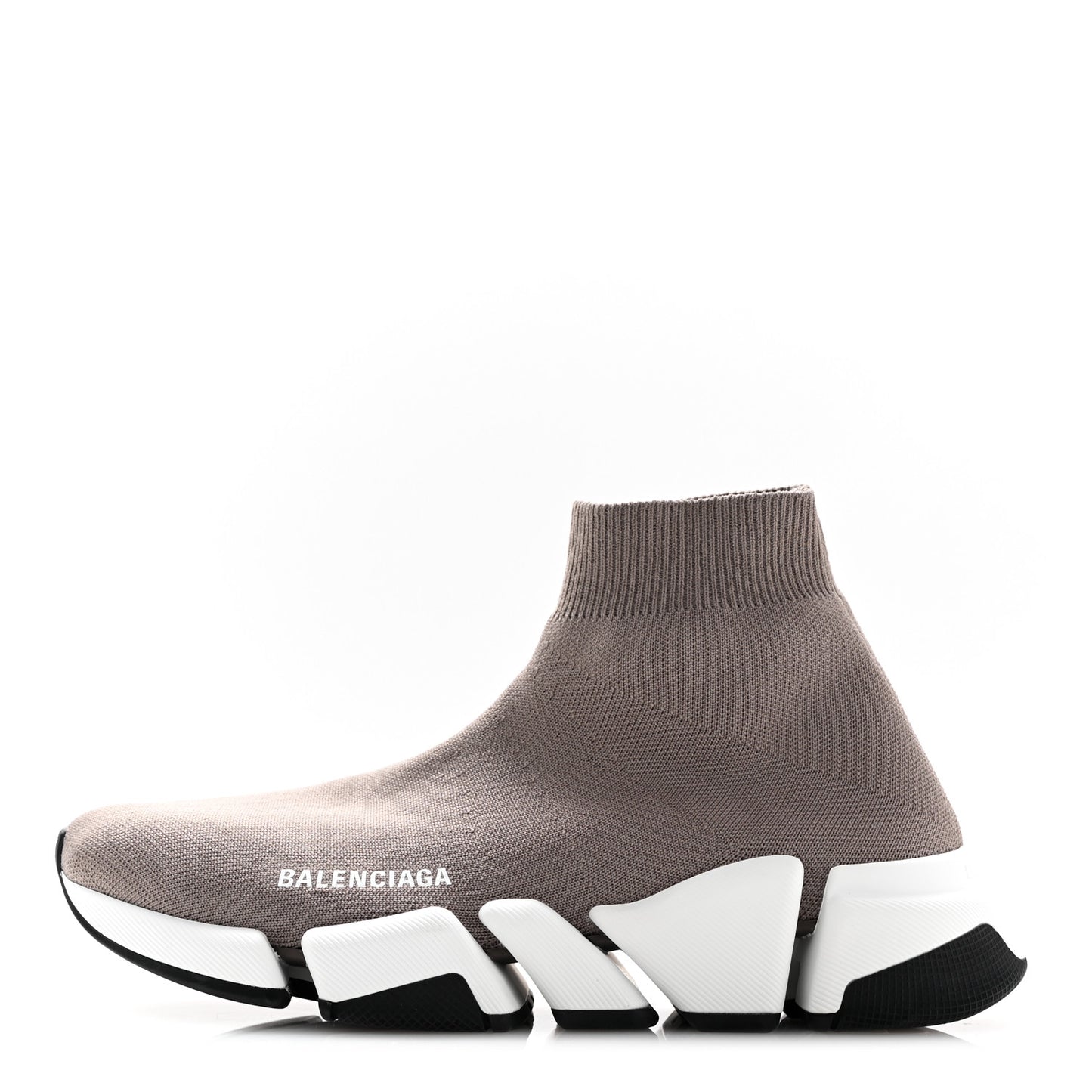 Technical 3D Recycled Knit Bi-Color Sole Womens Speed 2.0 Sneakers 37 Dark Beige White Black