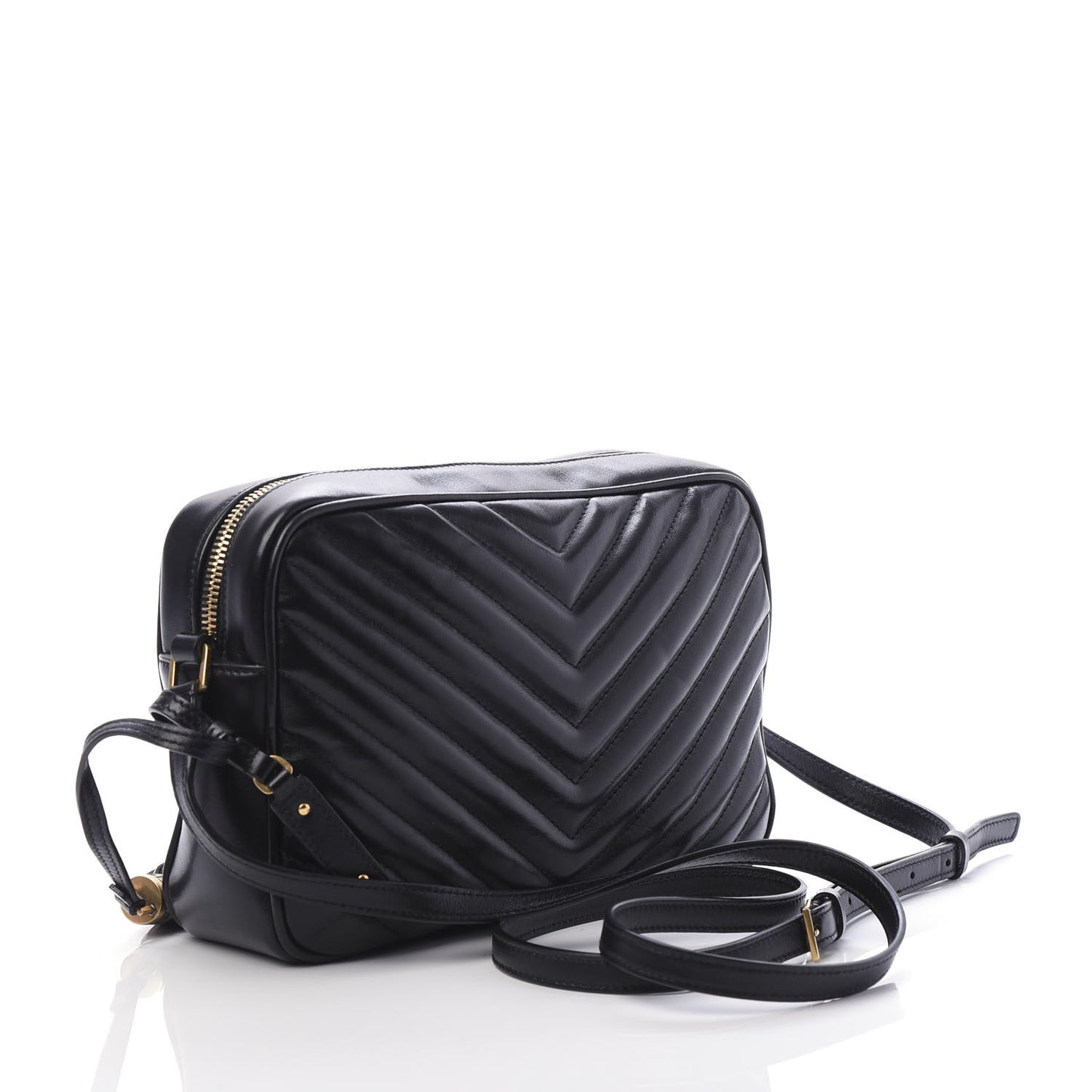 Calfskin Matelasse Monogram Lou Camera Bag Black