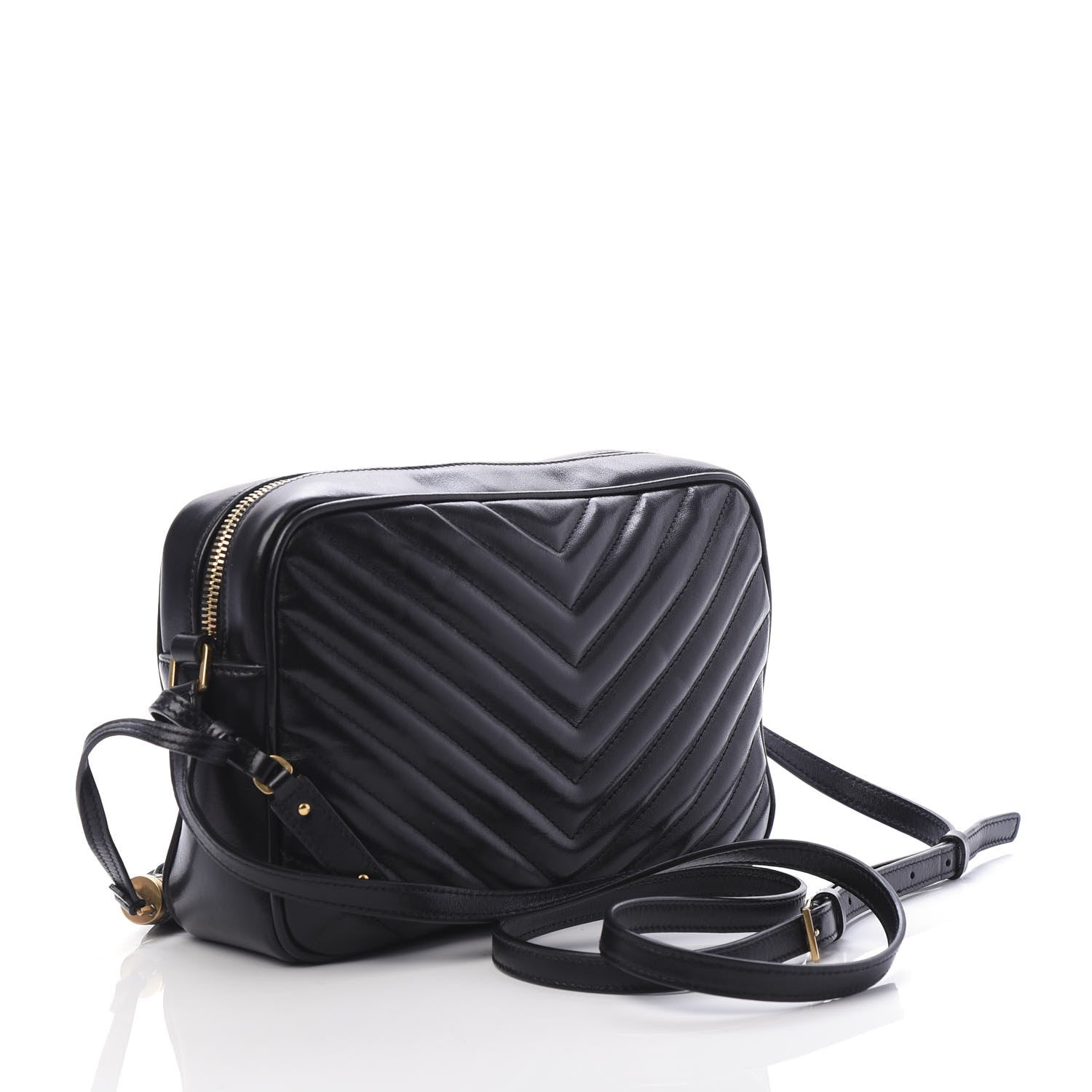 Saint Laurent Calfskin Matelasse Monogram Lou Camera Bag Black 3 of 10