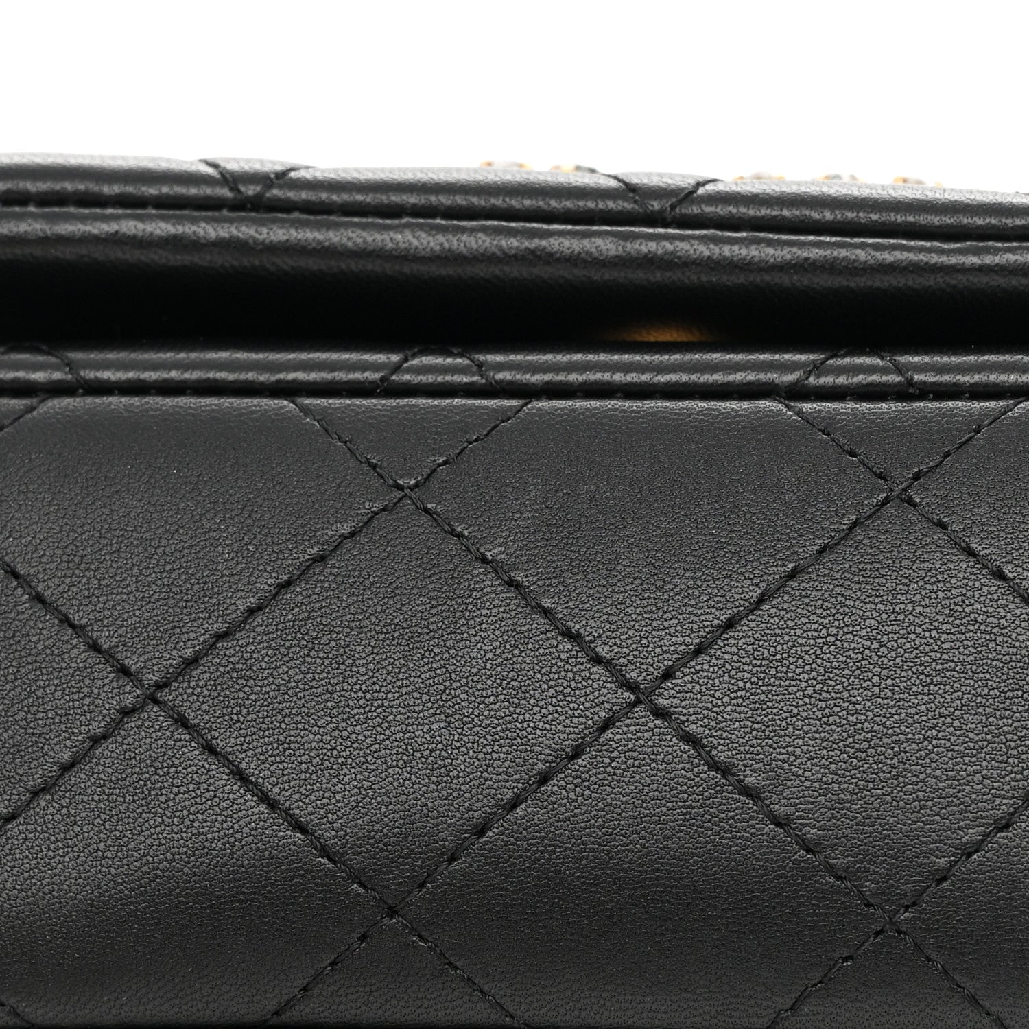 Chanel Lambskin Quilted Crystal CC Mini Flap Black 13 of 14