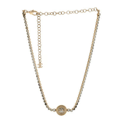 Chanel Crystal CC Chain Short Necklace Gold 3 of 6
